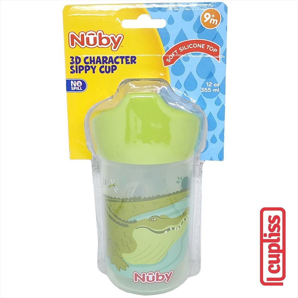 NUBY 3D Character 355ml Spout Cup Alligator 355 ml Gelas Minum Sippy