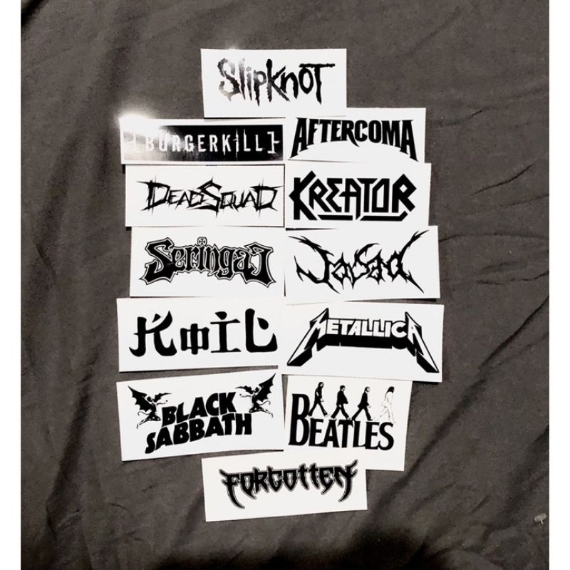 sticker pack band metal barat dan indonesia lokal stiker tempel gitar helm kulkas band tumblr koper 