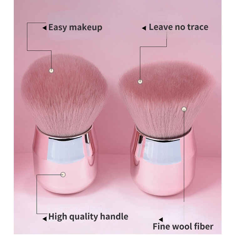 Makeup Brush Portable Alat Kosmetik Blus On Kuas Bedak Make Up Tool Brush Makeup Warna Pink untuk Bedak Tabur