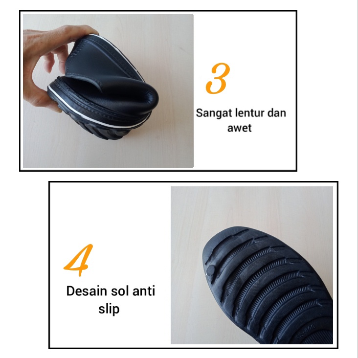 gos PRO ATT PSB 800 HITAM PUTIH Sepatu Karet Selop Pria Nyaman Anti Slip Model Terbaru Slip on Sepatu Formal Tanpa Tali Bahan Karet