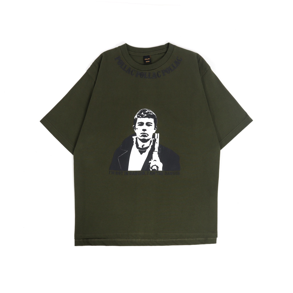 Pollac T-shirt Oversized Unisex Army l Kaos Oversize Pria dan Wanita