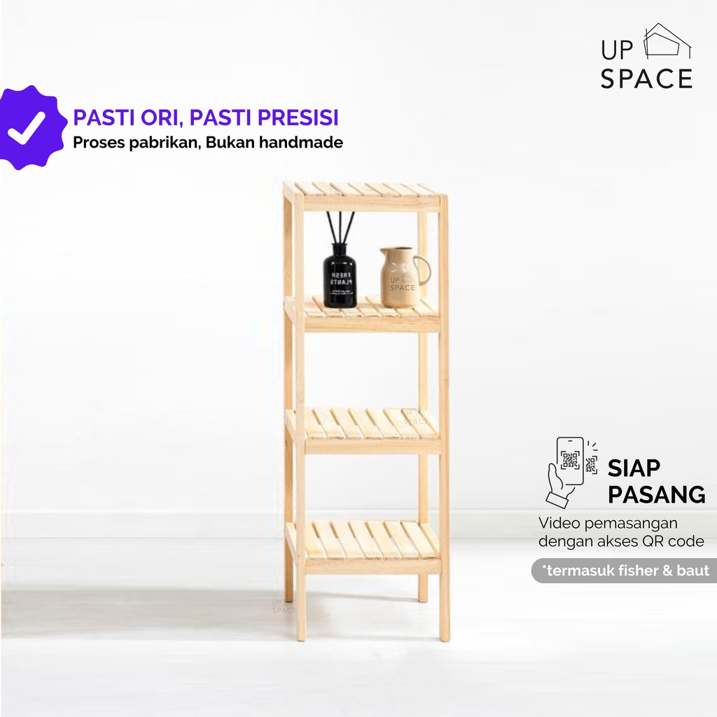 Jual Up Space Oana Wooden Shelf Tingkat Rak Kayu Rak Serbaguna