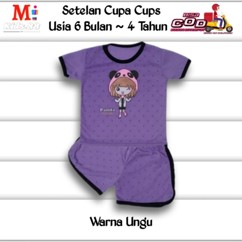 setelan anak playset/CUPA CUPS setelan baju anak perempuan/NEW PANDA YIKATONG/size S,M,L,XL,XXL buat usia 6bln-4tahun