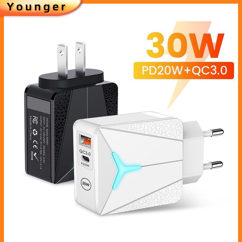 Pd Adapter charger USB Tipe c 30W Quick Charging 3.0 Untuk Iphone 14 / 13Pro / Android