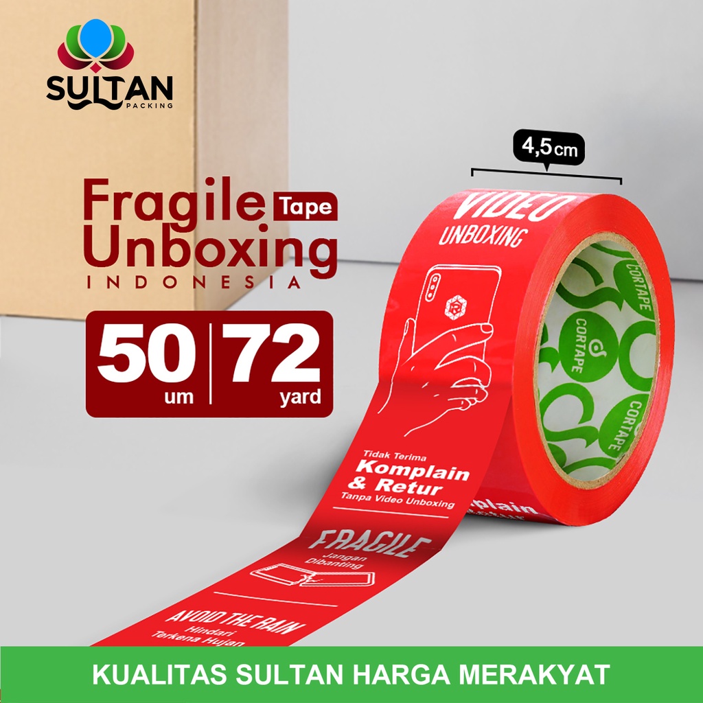 

Lakban FRAGILE 48mm Unboxing IND Isolasi PREMIUM TERMURAH/Satuan