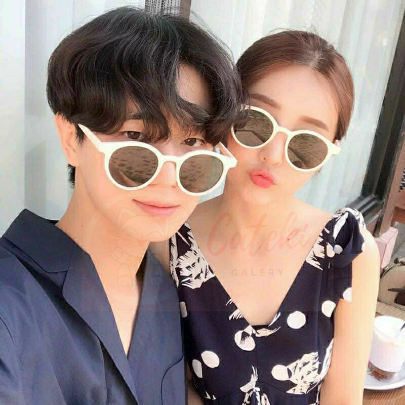 [CTK] PROMO AKSESORIS KOREAN INS HOT FASHION BULAT MATA KUCING KACAMATA HITAM WANITA / PRIA EYEWEAR SUNGLASSES MURAH