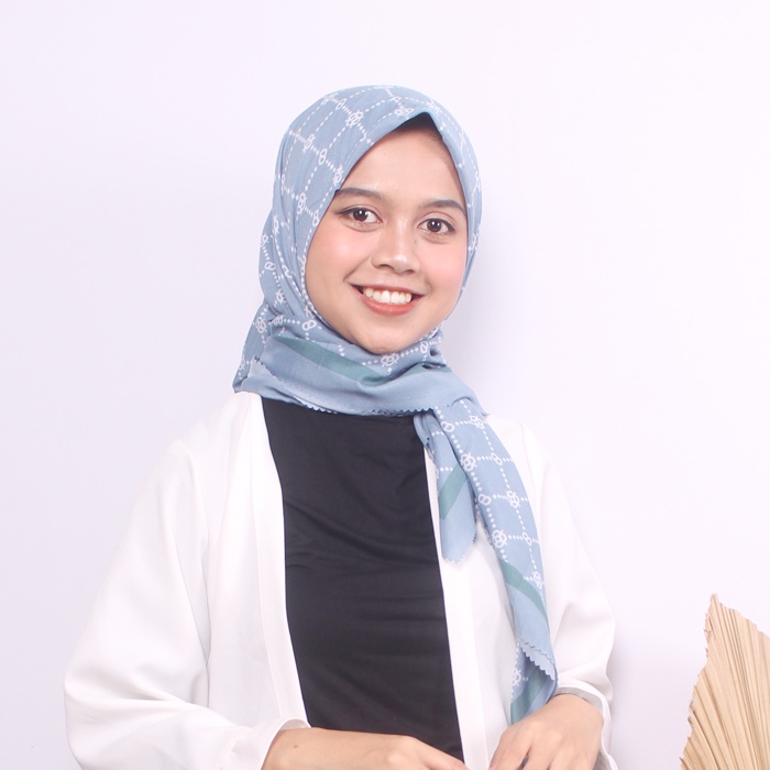 Jilbab Segiempat - Kerudung Segi Empat - Hijab Segi Empat Motif Voal Square DELIA