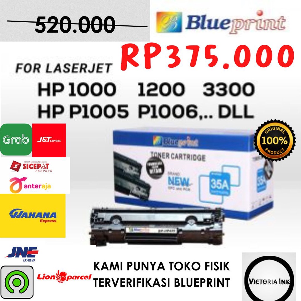 Toner Cartridge HP 35A Blueprint Toner 7115A Toner 435A Blueprint Toner 35A HP Merek Blueprint Compatible 35A hp7115 P1005 P1006 Toner HP35a