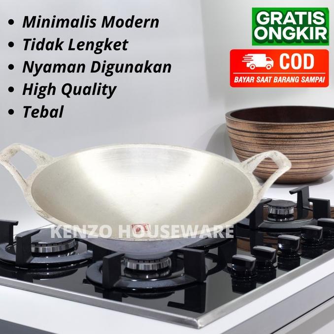 TERMURAH Wajan Penggorengan Aluminium Wajan Anti Lengket Tebal Kuali Cekung /PERALATAN MASAK SET/PAN