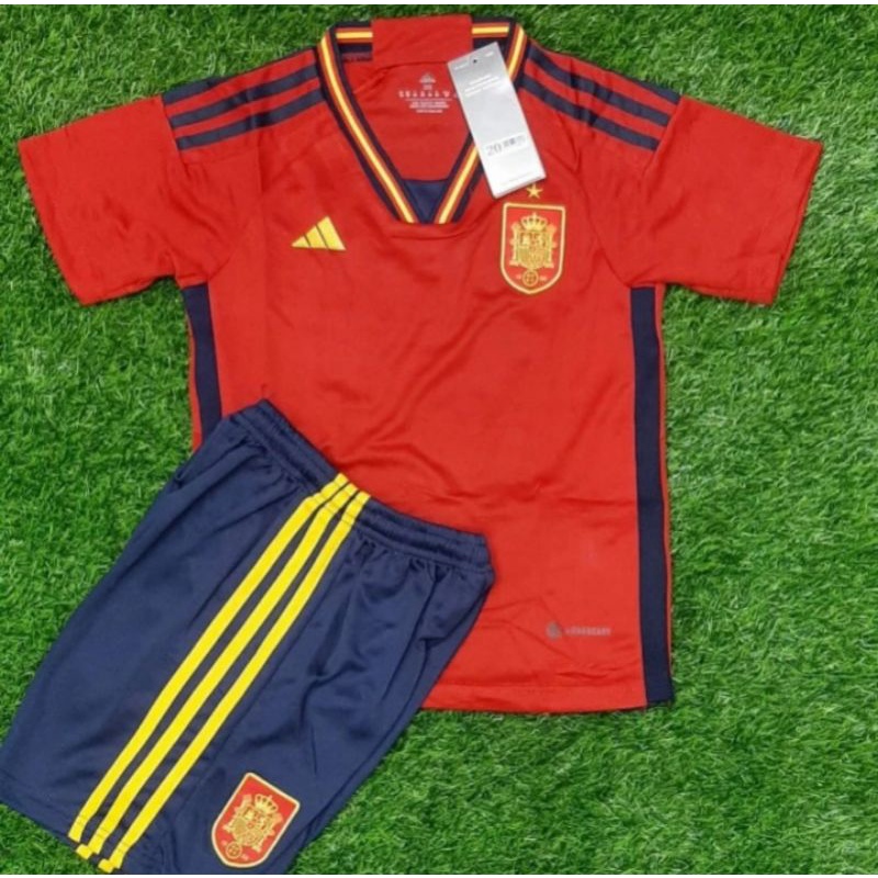 JERSEY BAJU BOLA ANAK SPANYOL HOME KIDS 2022 WORLD_CUPP GRADE ORI