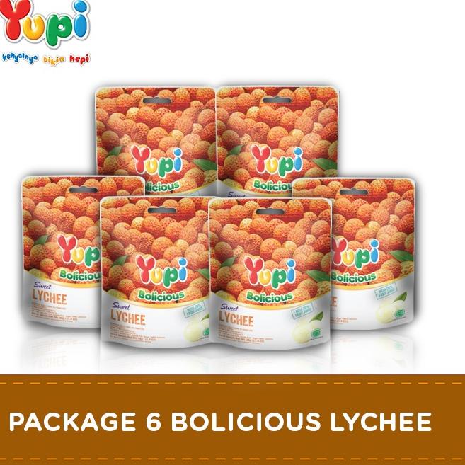 

Bestseller.. Package 6 Yupi Bolicious Lychee 40 Gr EBM