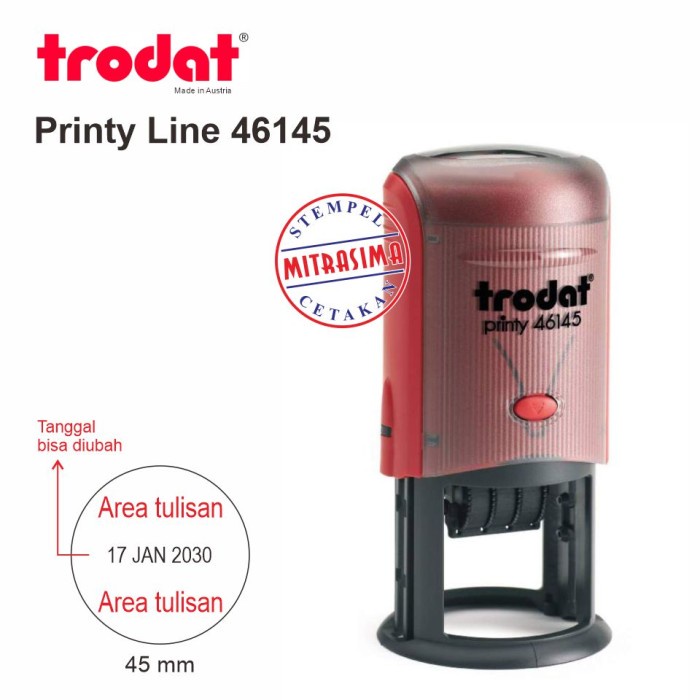 

Bagus Stempel Trodat 46145 ( Model Bulat Dengan Tanggal ) Promo