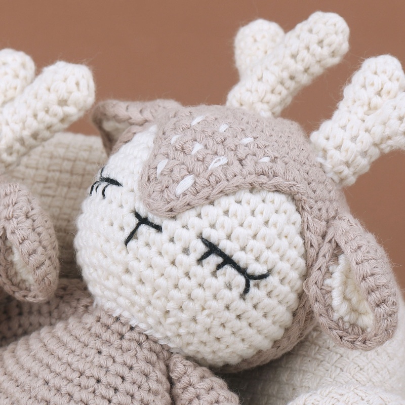 Mary Hand Made Mainan Bayi Katun Crochet Rusa Boneka Lucu Stuffed Animal Super Lembut Mesin Bisa Dicuci Mainan Rajut Untuk Bayi