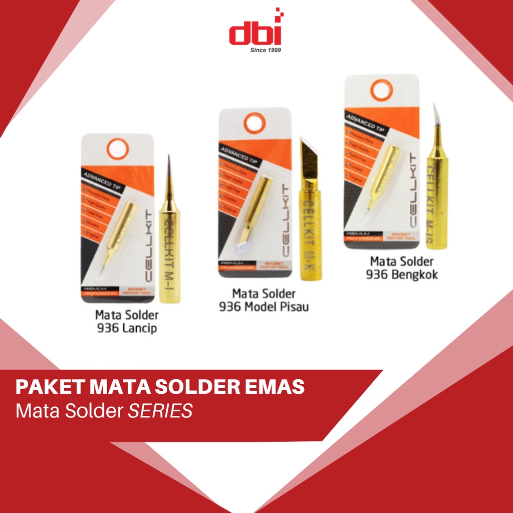 Paket Mata Solder 936 Emas (Lancip, Bengkok, Pisau)