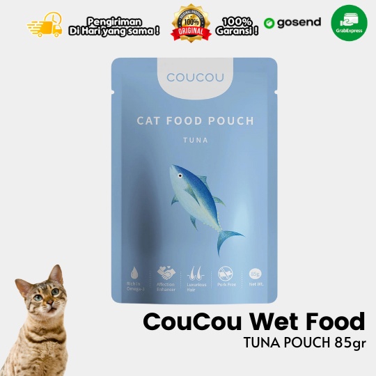 Wet Cat Food COUCOU Pouch All Life Stages Rasa TUNA Makanan Basah Kucing 85 gr