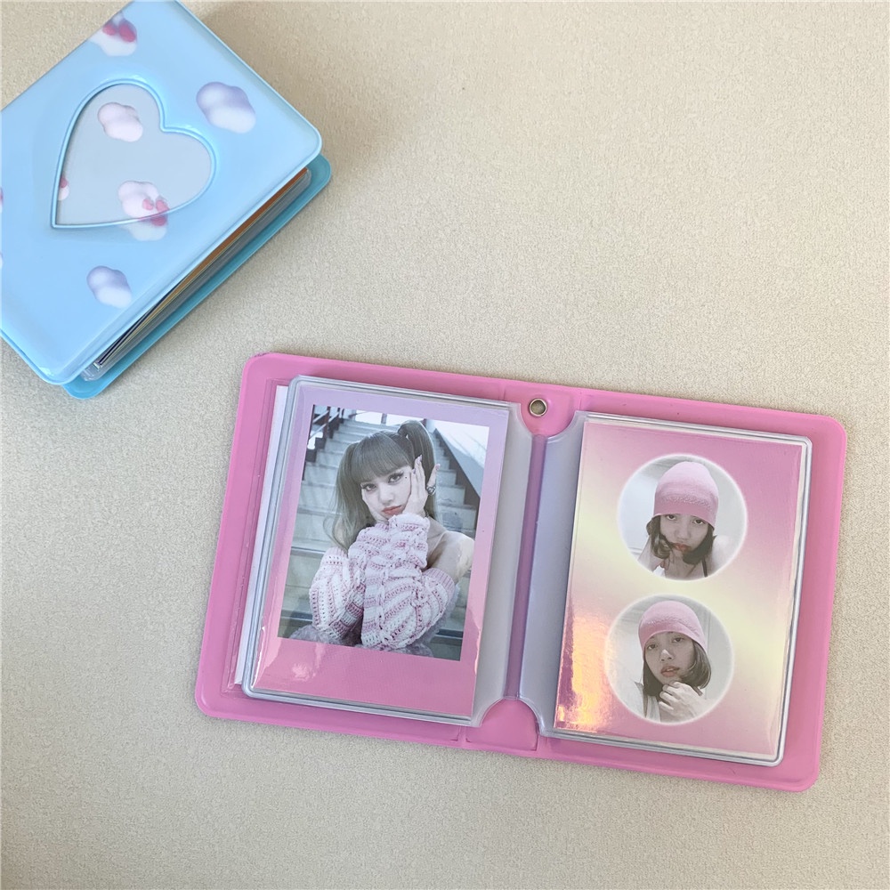Buku Album Foto 40 Slot Ukuran 3 Inch Bahan PVC Warna Pink Biru
