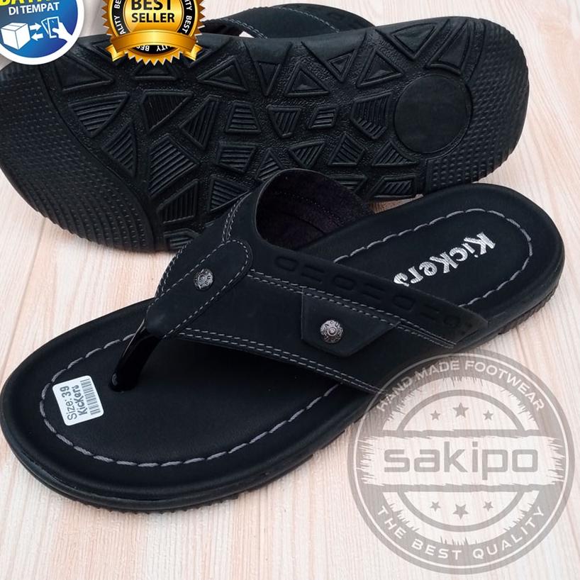 Terlaris PROMO 2.2 SANDAL PRIA DEWASA REMAJA KICKERS JAPIT HITAM COKLAT TAN TRENDI TERBARU / SANDAL 