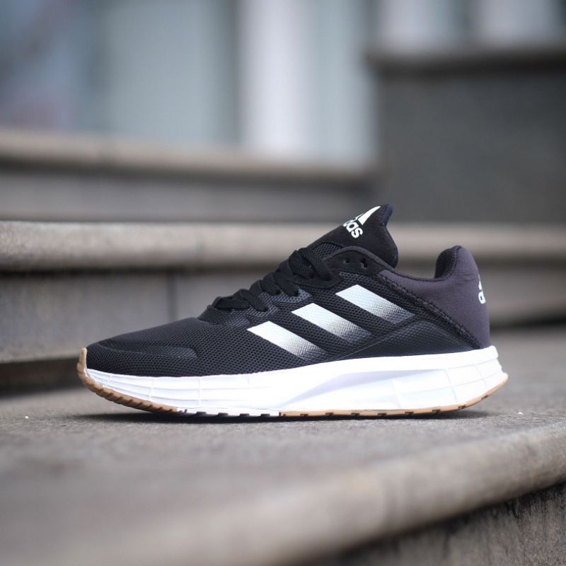 Duramo Sl Black White Sol Gum Original Bnwb OEM Sneakers Pria / Sepatu Running Pria