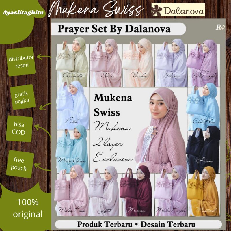 TERBARU  Mukena swiss dalanova original mukena terbaru 2022 mukena jumbo mewah distributor resmi