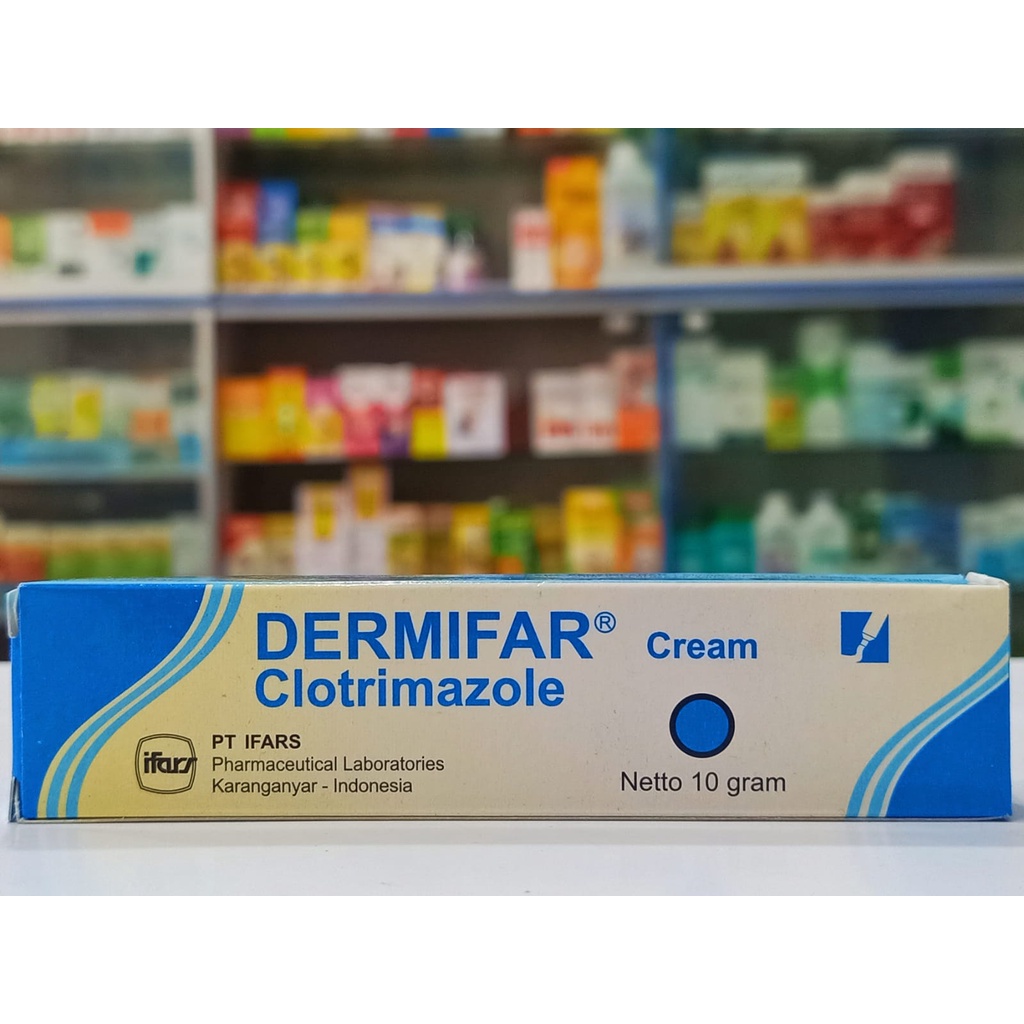 Dermifar Clotrimazole Cream Krim 10 gr Mengatasi Gatal Karena Jamur Panu Kurap Kutu Air
