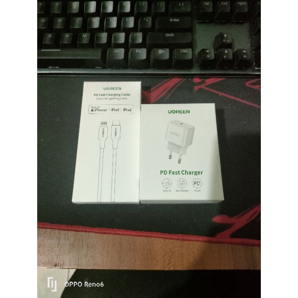 charger & cable PD to Lightning ugreen MFI for iPhone 20watt