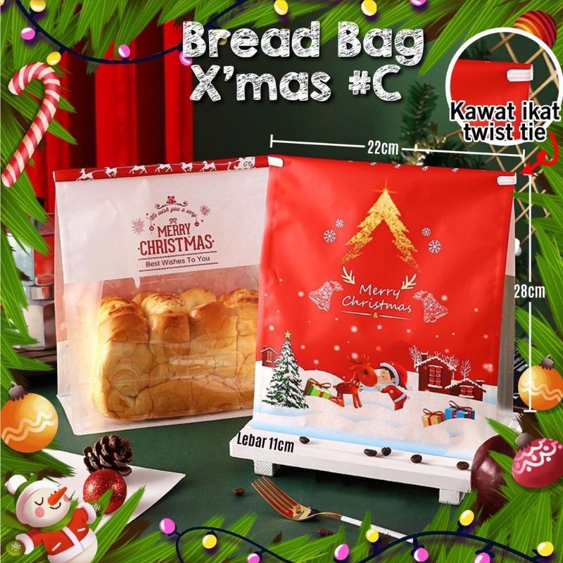 Bread Bag Christmas / Plastik Roti Tawar / Kemasan Roti Natal