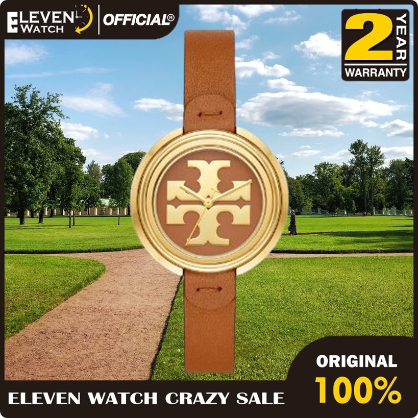 [Promo] Jam Tangan Wanita Tory Burch TBW6201 / TBW 6201 Miller Luggage Leather / Gold-Tone  Garansi 