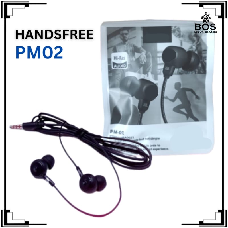 BOS - HF PM-02 + MIC | HANDSFREE HEADSET EARPHONE PM02 YH002 YH-002