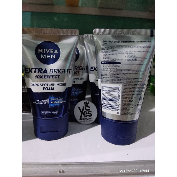 Nivea Men extra bright 10x effect 100ml sabun cuci muka pria Pembersih Wajah Laki Cowok