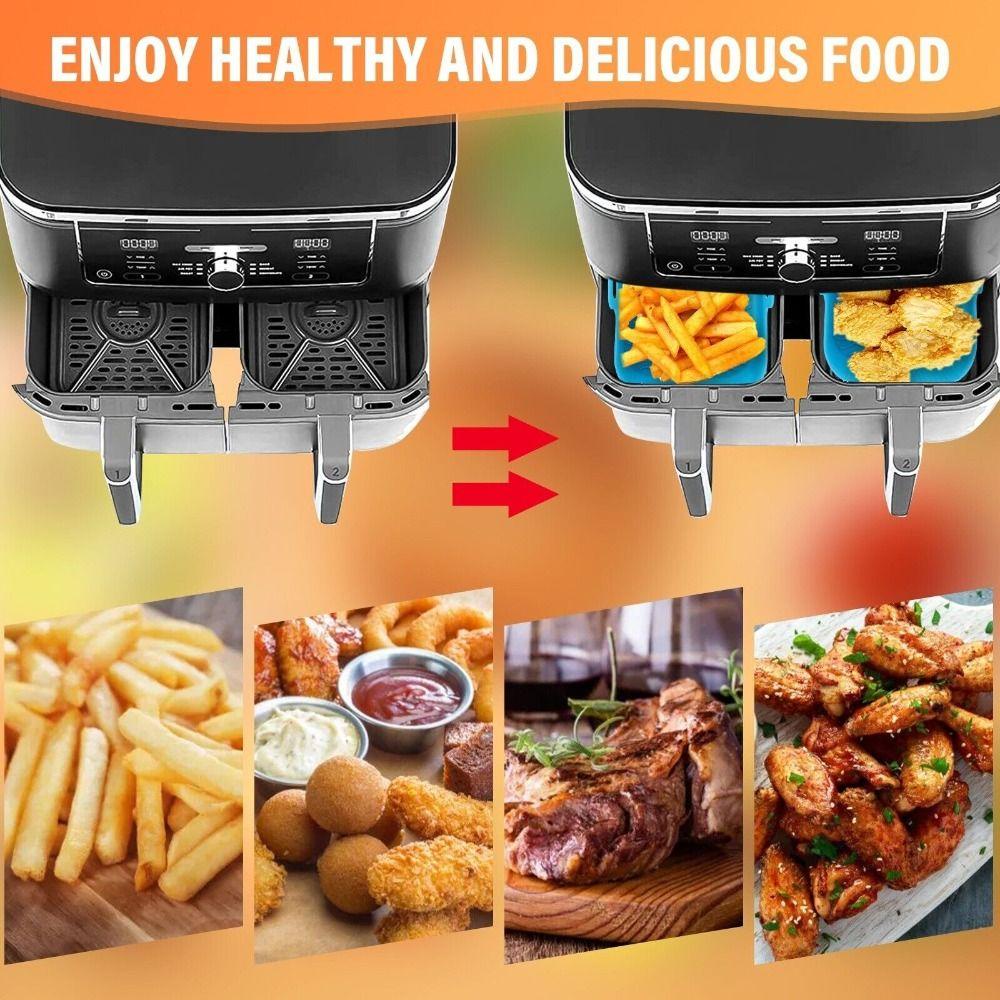 Top Air Fryer Liners Nampan Tahan Panas Persegi Panjang Pemanas Baking Pan