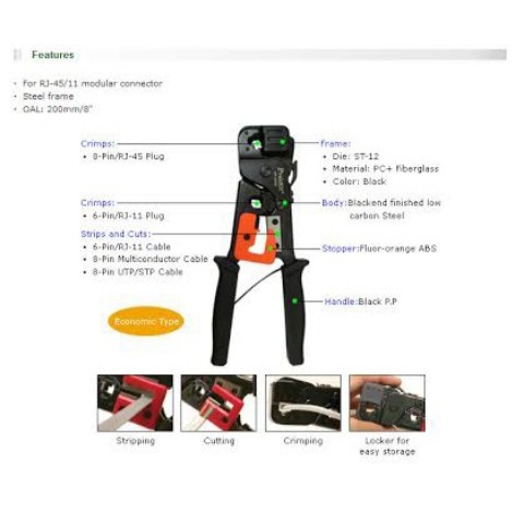 Tang Crimping Proskit RJ45 Rj11 Best Multi Fungsi Tool Crimps