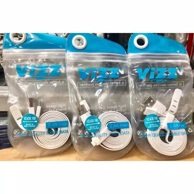 Kabel data Vizz Iph 1meter dan 60cm Zios100 2.4A fast charger
