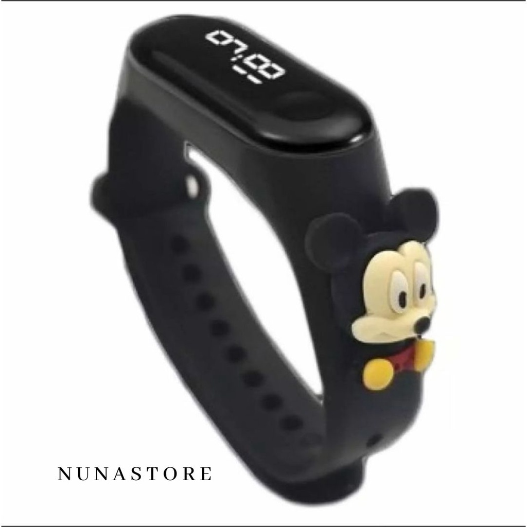 Nuna Store Jam Tangan Elektronik Led Motif Kartun karakter Bahan Silikon Unisex / Jam Tangan Anak Karakter LED Motif Kartun Gelang Anak Perempuan Laki Laki Silikon Tahan Air