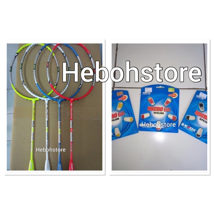 Raket Raket Badminton Hart Power Shoot Attack Original +Bonus Senar Ebox