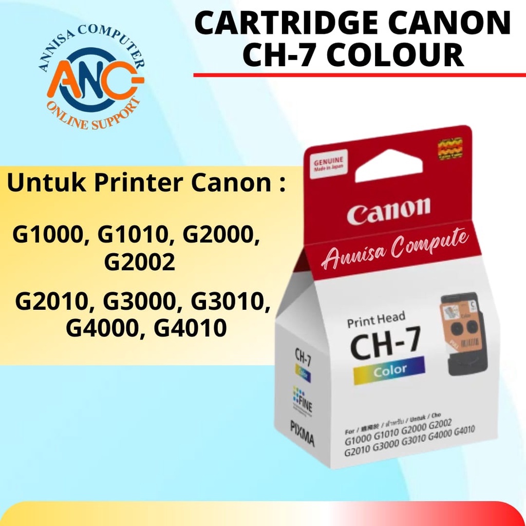 HEAD CARTRIDGE CANON CH-7 / PRINTER G1010 G2010 G3010 TINTA CH7 COLOUR