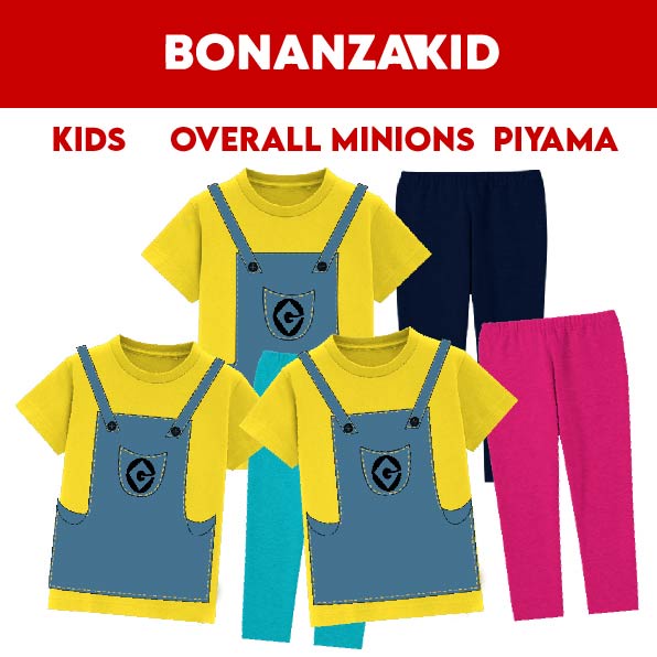 Piyama Tidur Anak Cute Minion Series Untuk Usia 2-8 Tahun Bahan Katun Premium