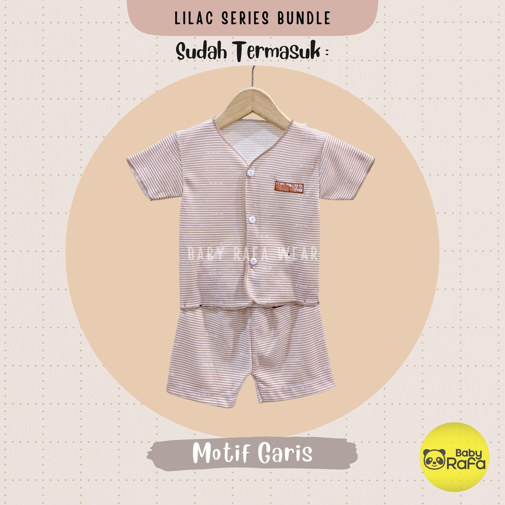 Serian Coklat Susu - 3 Stel Setelan Baju Bayi Tangan Pendek Celana Pendek Bayi Baru Lahir COKLAT SUSU SERIES merk SNI Bolo - Bolo