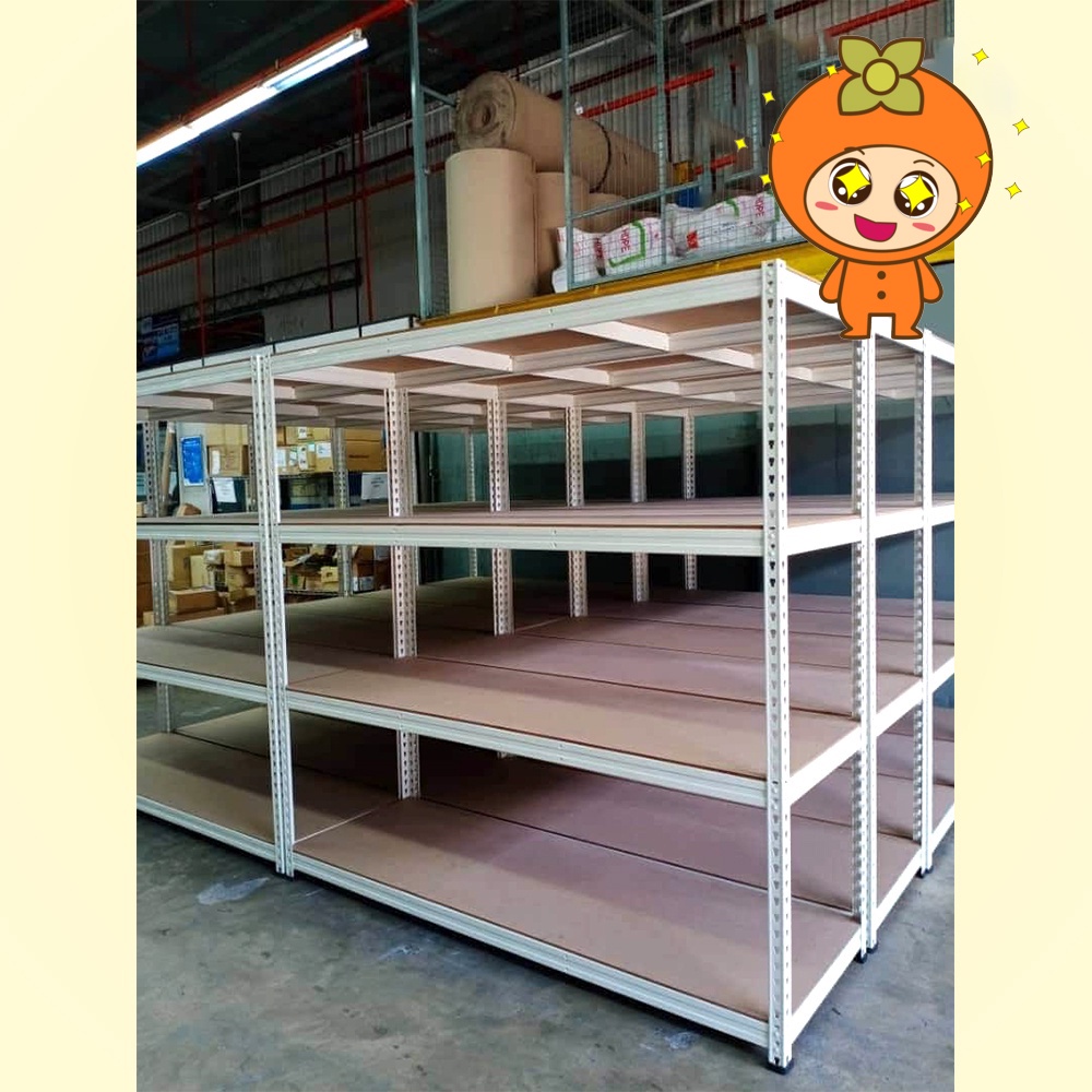 weyon sakura Rak Besi gudang rak besi Susun boltless  siku shelves 5 tingkat Gratis kaki karet x 8PCS(XXZWJ)