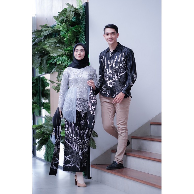 Batik Brokat Couple Kebaya Modern, Kebaya Tunangan Lamaran, Kebaya Wisuda, Baju Kebaya Kondangan