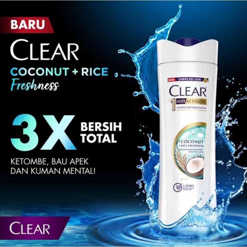 CLEAR SHAMPOO ANTI KETOMBE 160ML ALL VARIAN // Ice Cool Menthol // Complete Soft Care // Apple // Coconut // Lemon // Clear Men Cool Sport Menthol  //SHAMPO