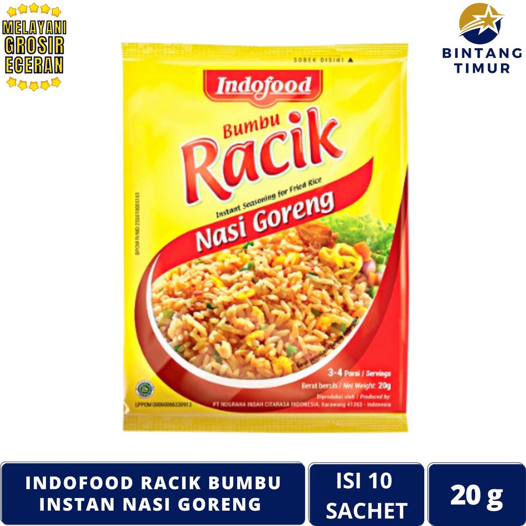 

INDOFOOD Racik Nasi Goreng Isi 10 Saset/20g Bumbu Instan Sachet - 1 Renceng