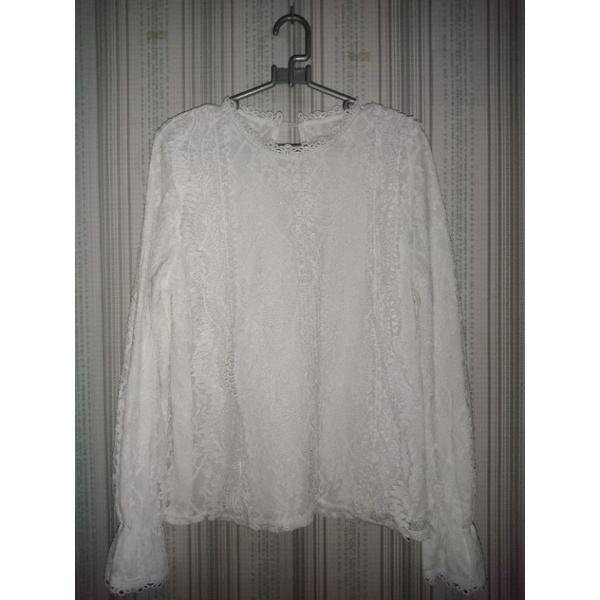 blouse brukat - atasan brukat - brukat putih - blouse brokat - atasan wanita import