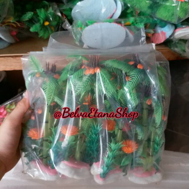 Hiasan Aquarium Pohon Kelapa isi 10 pcs Dekor Hiasan Aquarium Bentuk Pohon Kelapa