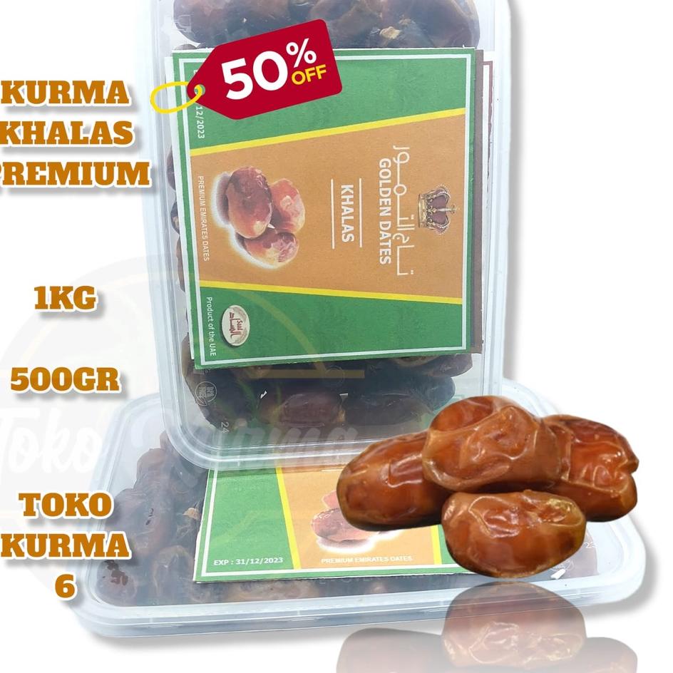 

Bisa COD kurma khalas premium 1kg original [kemasan box mika] 