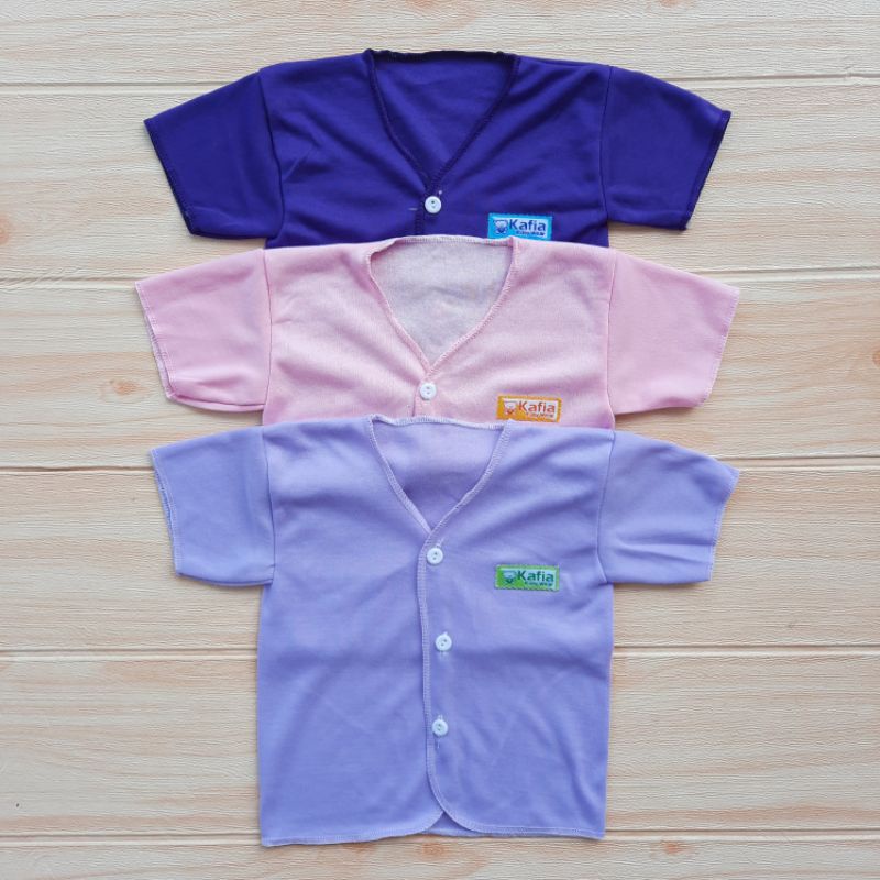 Baju Bayi Tangan Pendek Polos Newborn Lilac Kafia 0-3 Bulan