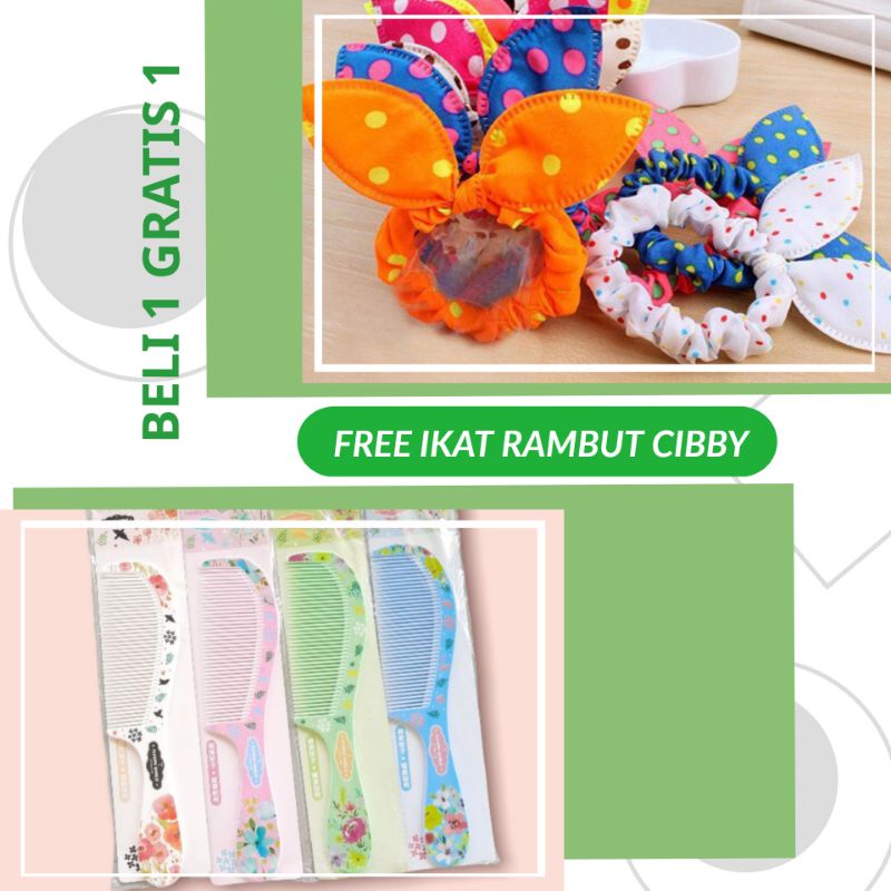 Sisir rambut dewasa + bonus ikat rambut cibby