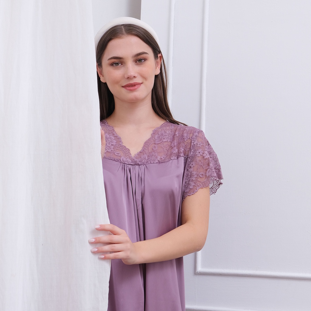 Ladybydiana NEW IRISH LILAC SLEEPWEAR Sexy Dress Baju Tidur Wanita Bahan Armany Silk Paling Adem Busui Friendly