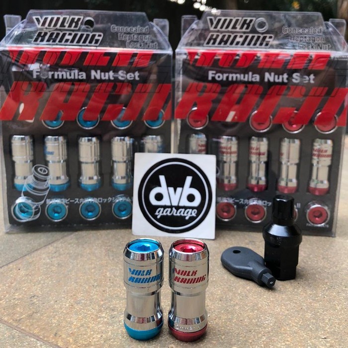 Lugnut Volk Racing 1.25 Mm Merah Biru Baut Roda Volk Racing Rays