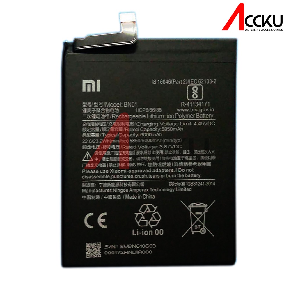 BN57 - BN61 - Poco X3 -  POCO X3 NFCBN57 100%BateraiXiaomiBN57 - BN61 - Poco X3 -  POCO X3 NFCBatteryXiaomiRedmiBattery Baterai BatreBN-57XiaomiPoco X3 NFC