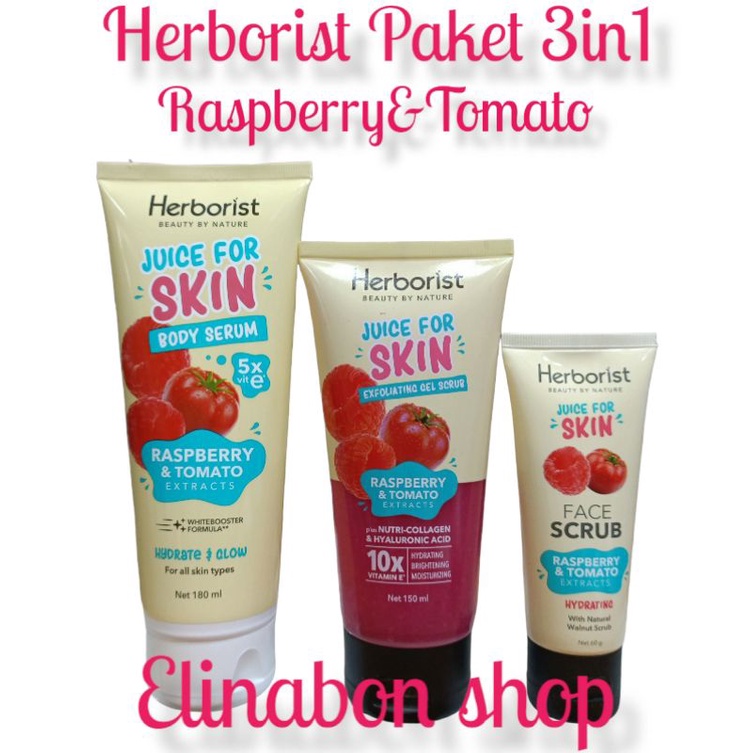 Herborist Paket 3in1 Body Serum Exfoliating Gel Scrub Face Scrub